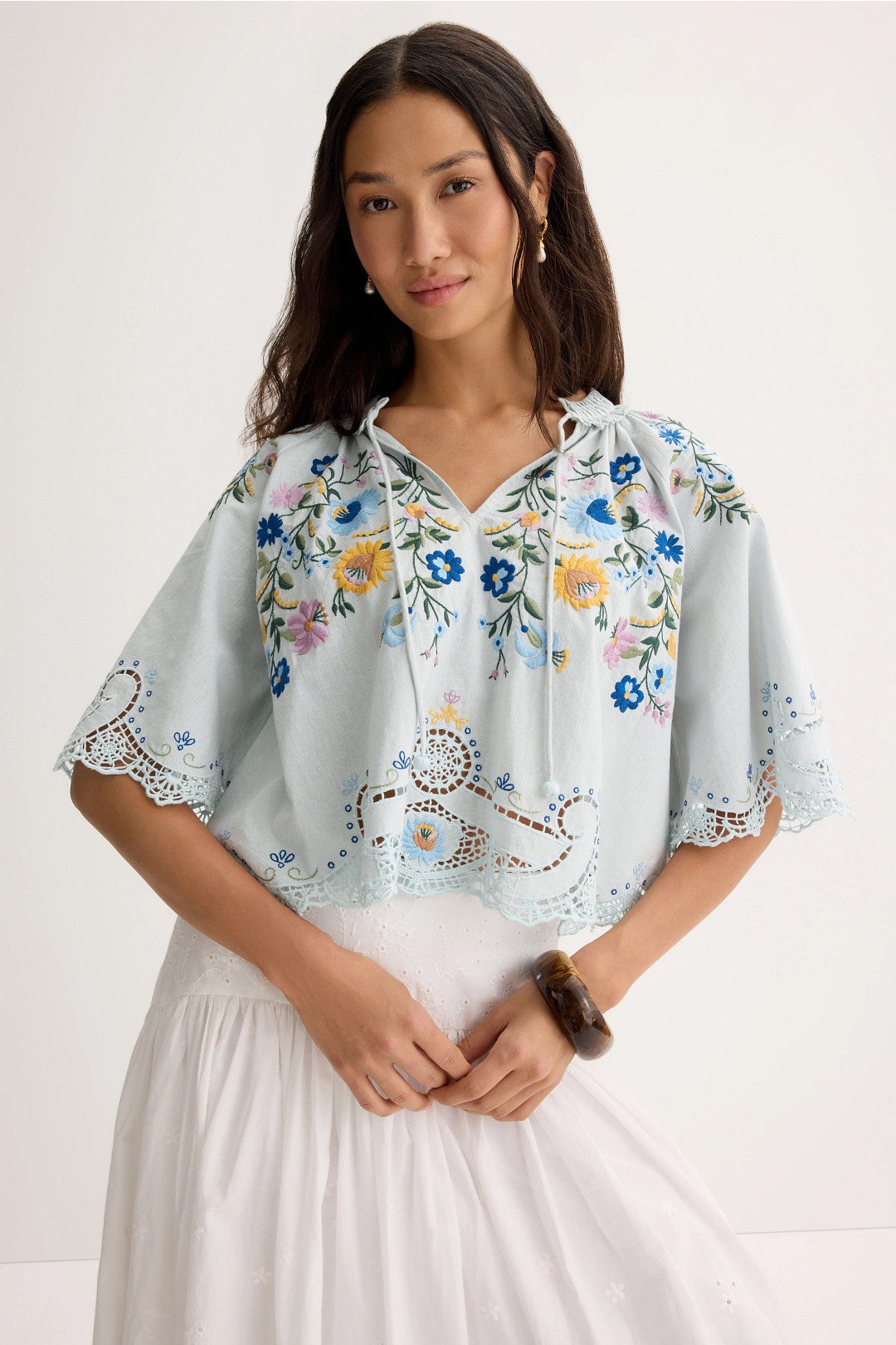 Celia Embroidered Short Sleeve Top by Sea New York 3