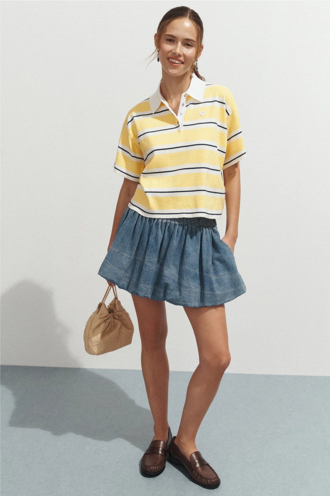 Striped Short Sleeve Polo Shirt by Maje 3
