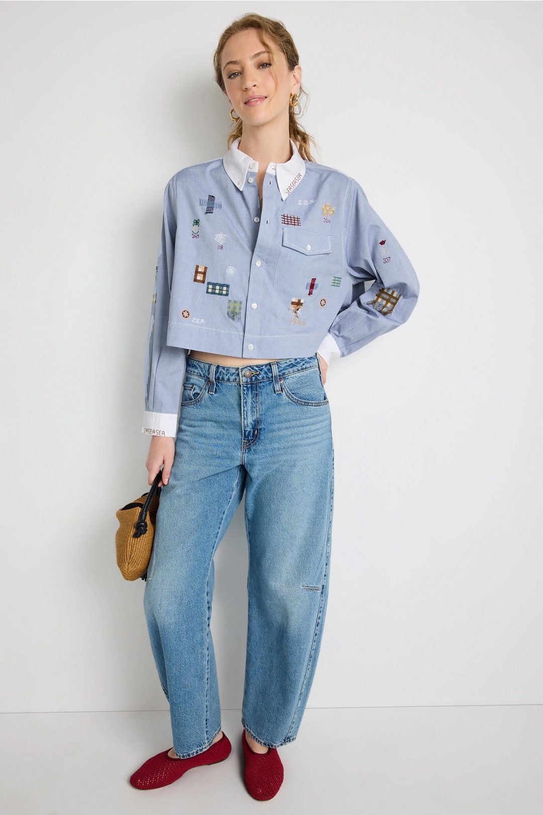Claira Embroidered Button Down Top by Sea New York 3