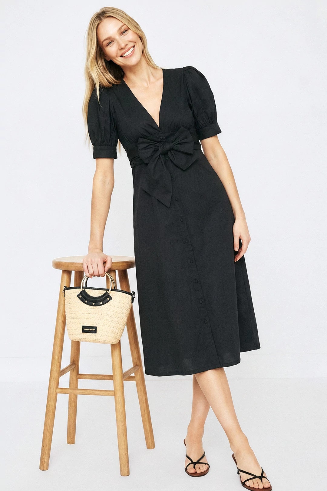 Black Puff Sleeve Dress by Love, Whit by Whitney Port 3