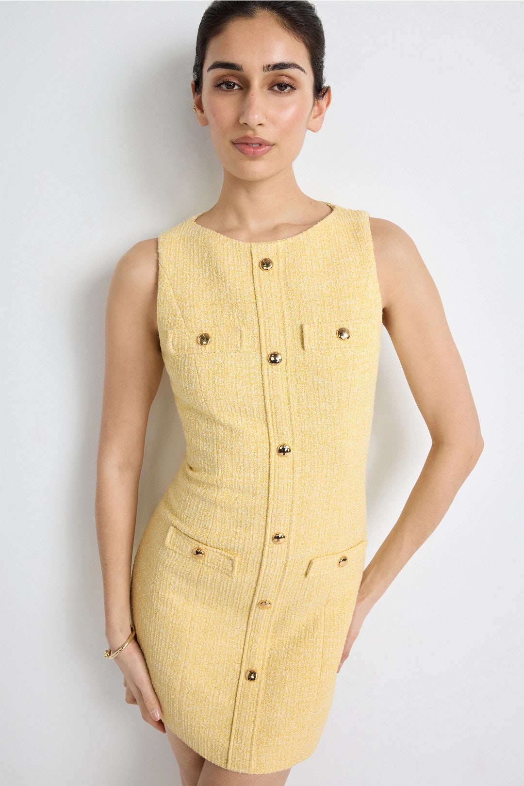 Sleeveless Tweed Mini Dress by Maje 3