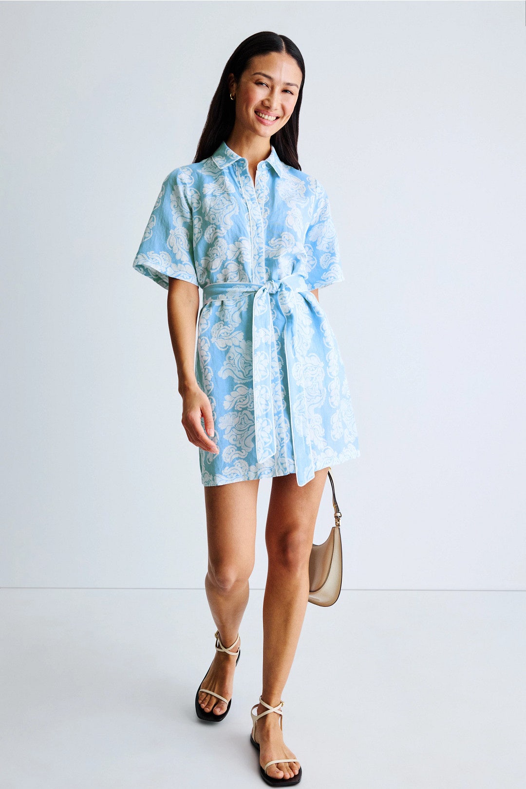 Tie Waist Mini Shirt Dress by Peter Som x RTR 3