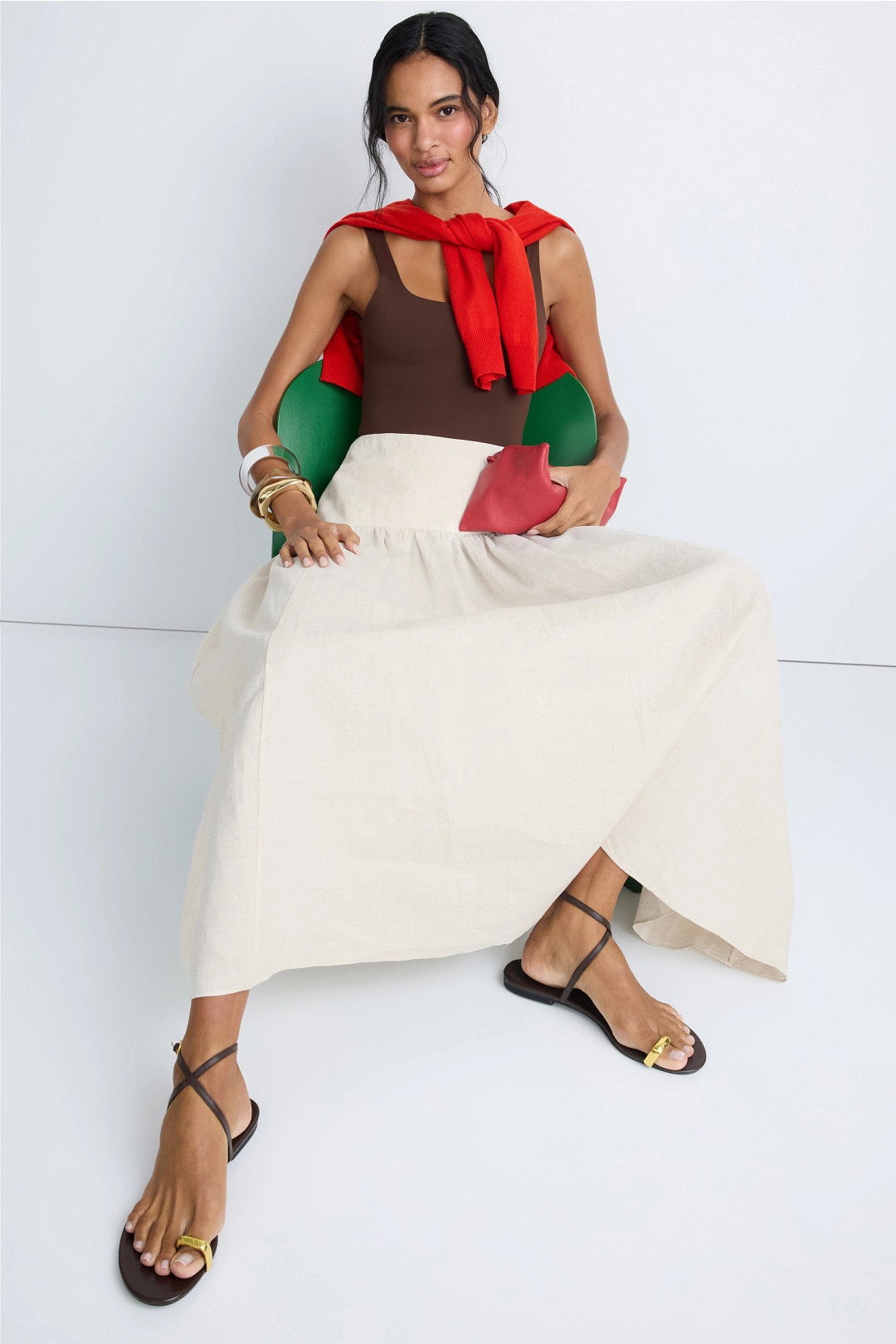 Procida Linen Skirt by Staud 3