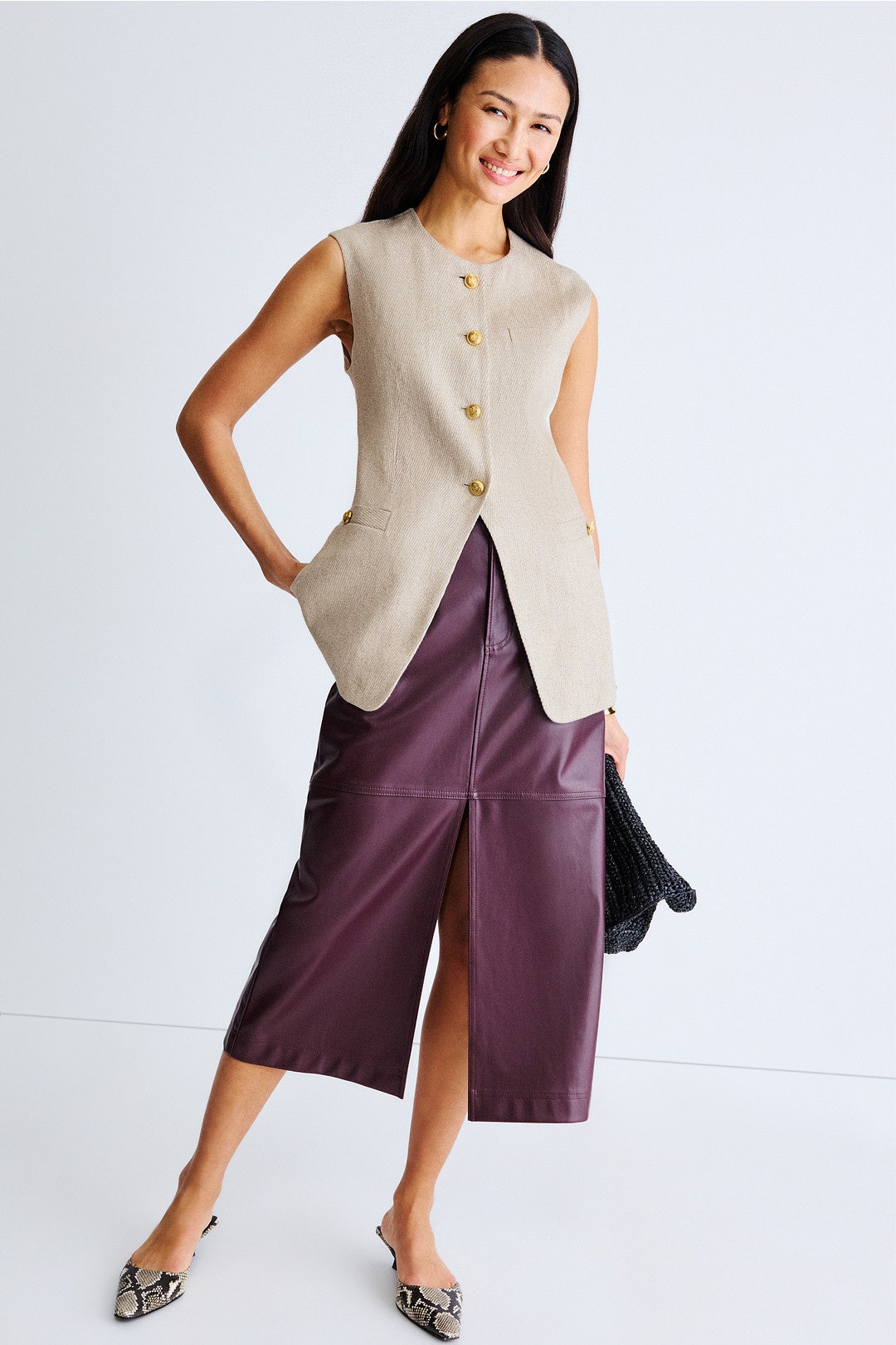 Nolah Button Front Vest by Reiss 3