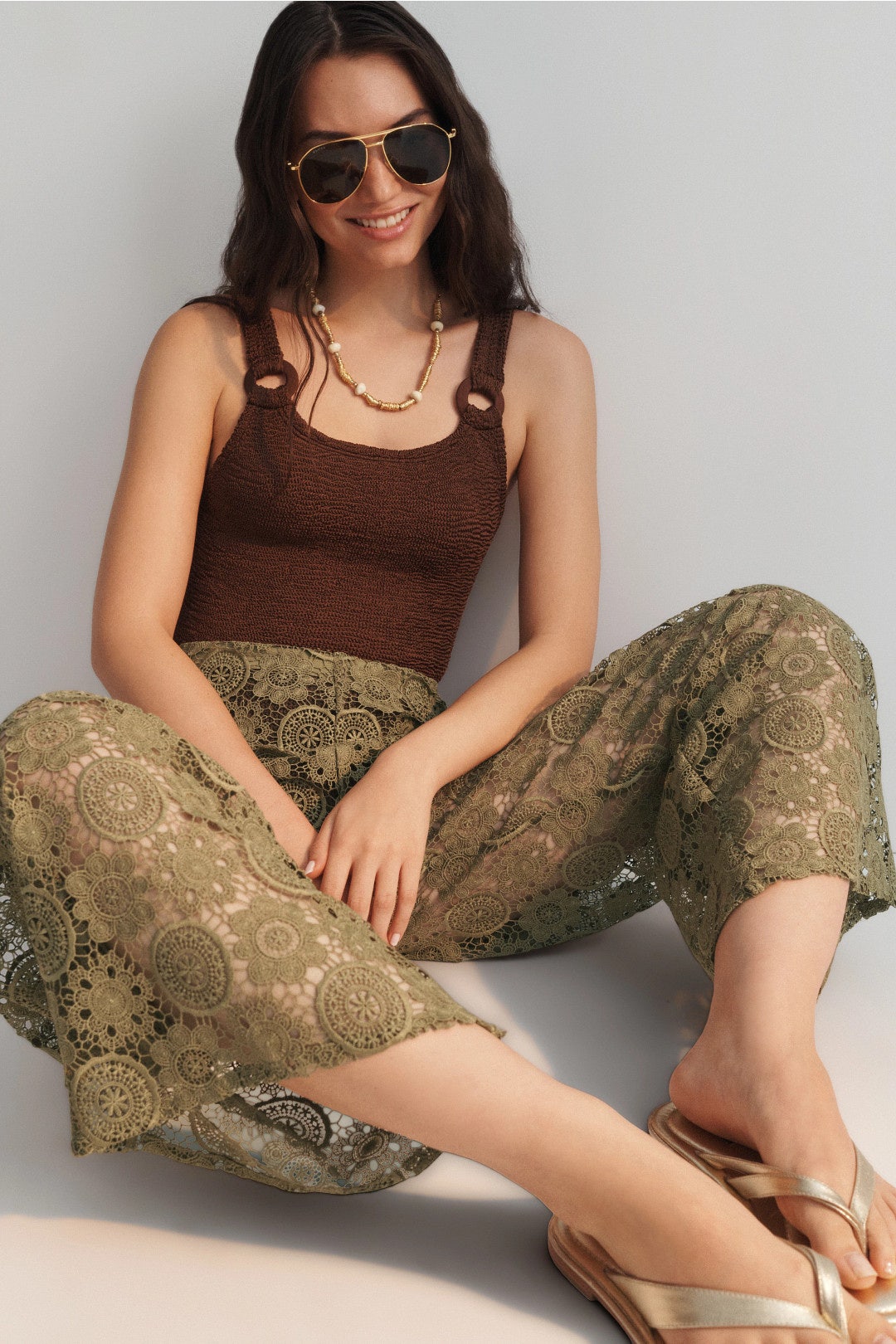 Lace Cover Up Wide Leg Pants by Ronny Kobo x RTR 3