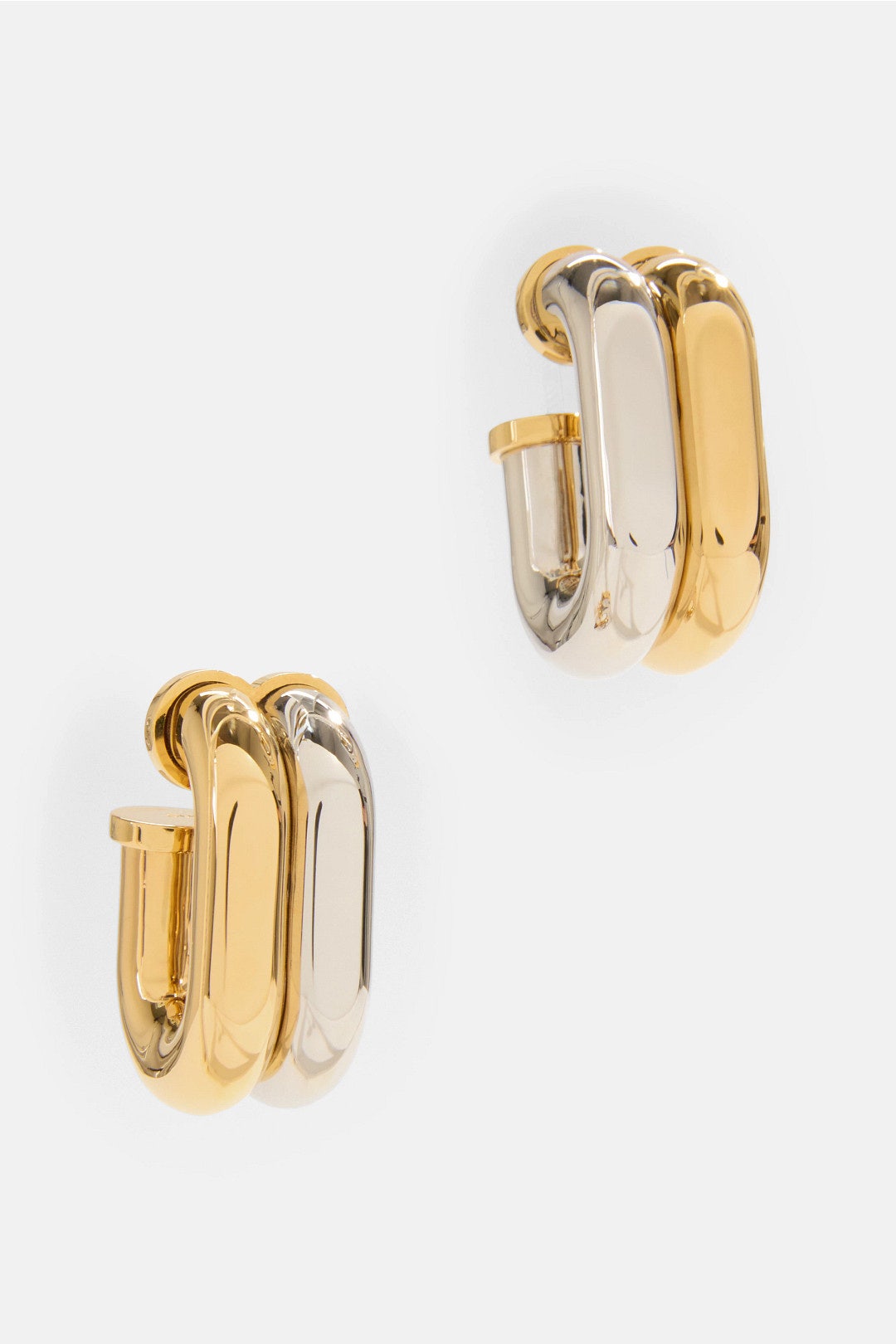 Two Toned Hoop Earrings by Rabanne Accessories 2