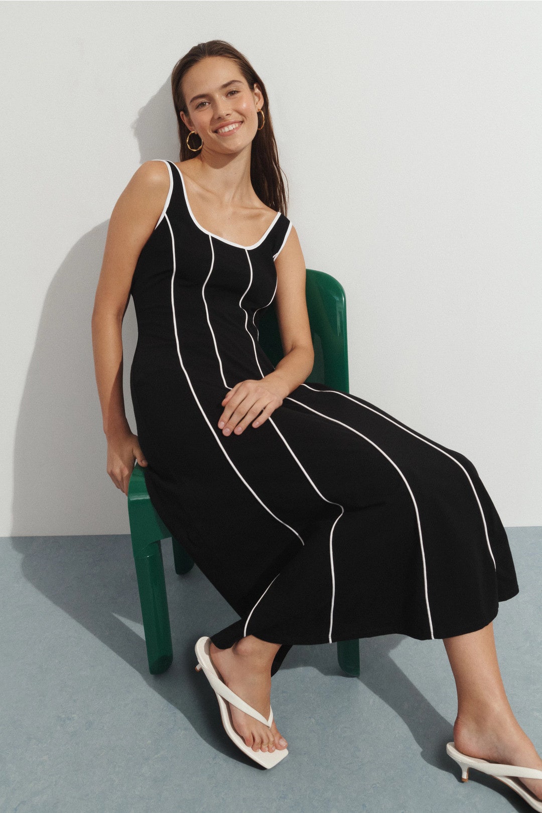 Sleeveless Midi Dress with Stitching by Donna Morgan 3