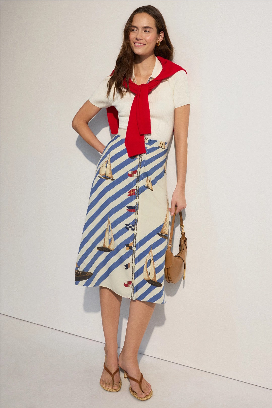Sailboat Print Midi Skirt by Lauren Ralph Lauren 3