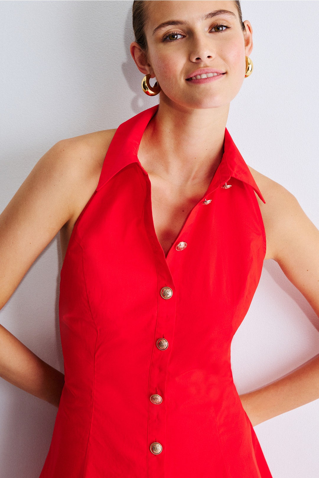 Low Back Collared Mini Dress by Ronny Kobo x RTR 3