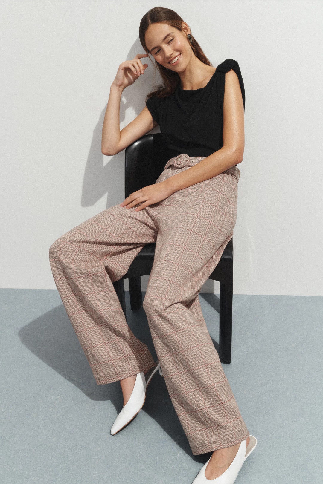 Plaid Barrel Leg Pants by Rosetta Getty x RTR 3