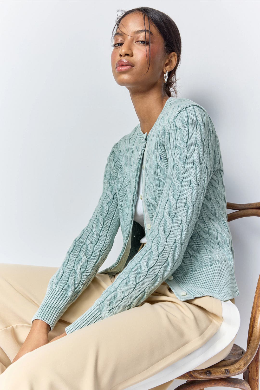 カーディガン louren short hand knit cardigan louren / ローレン | short hand knit cardigan ウール ナイロン