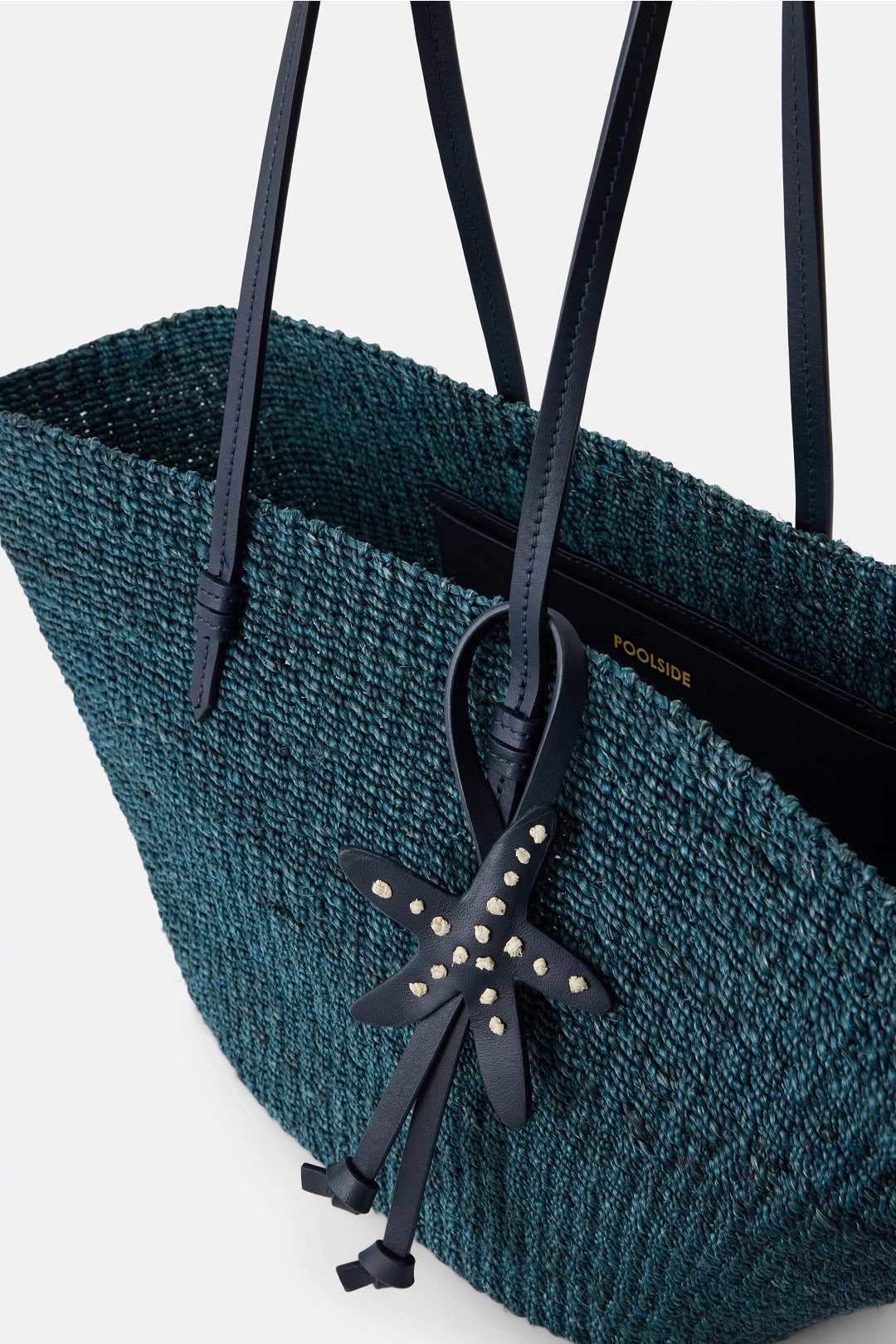 Blue East West Charm Tote by Poolside 2