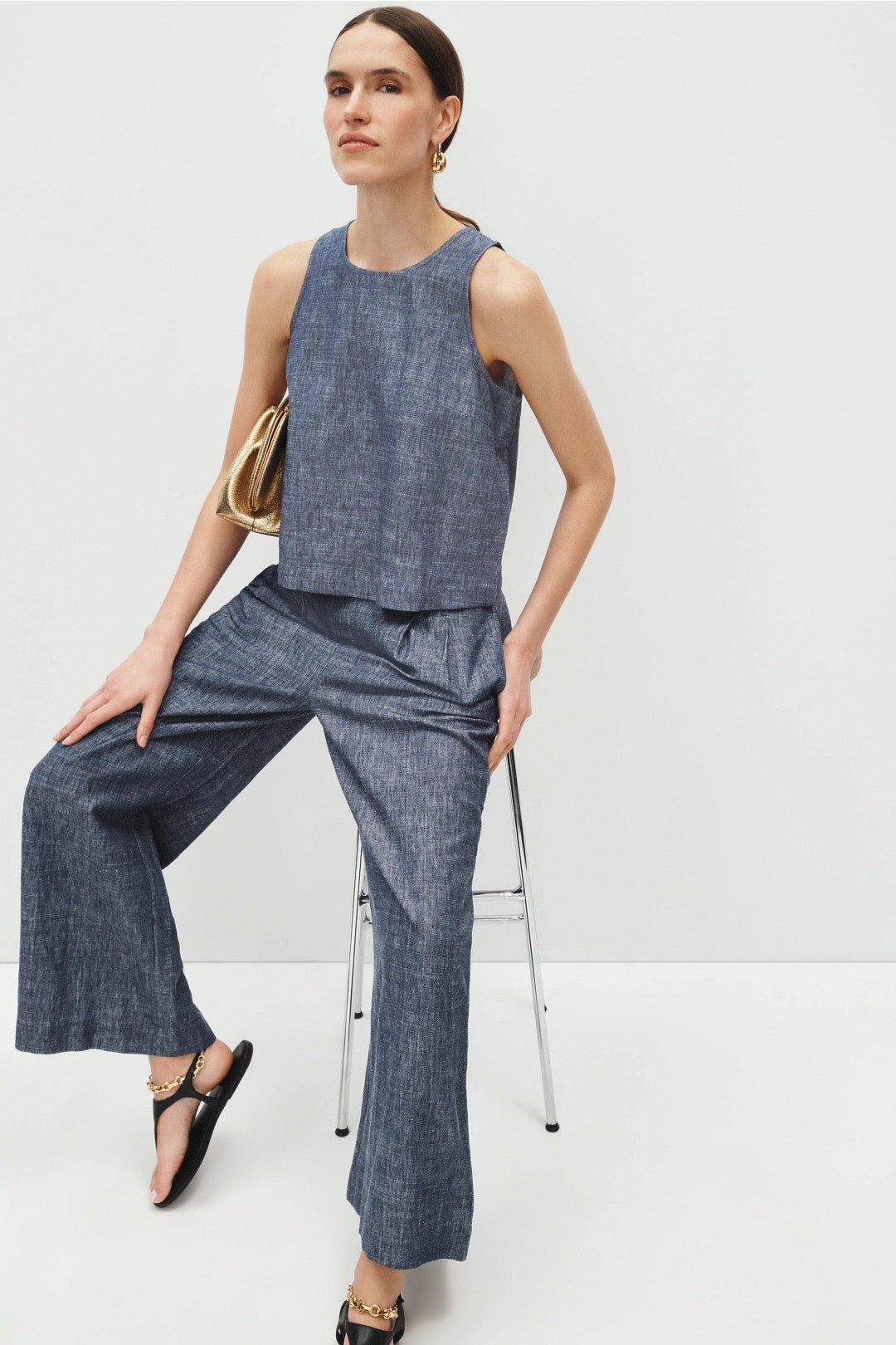 Chambray Mix Stevie Tank Top by NIC + ZOE 3
