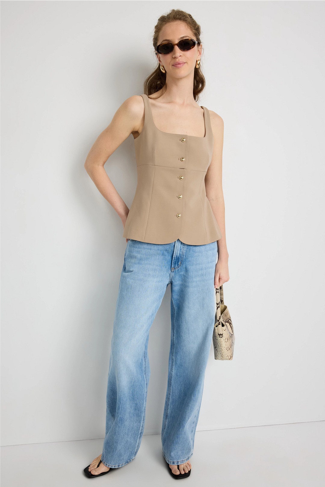 Button Front Twill Top by Rosetta Getty x RTR 3