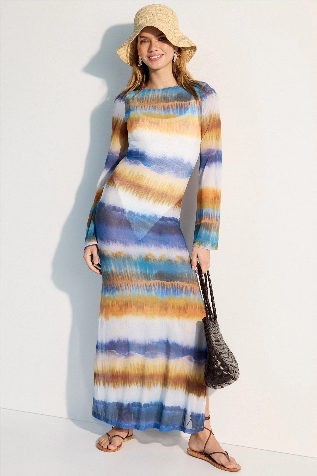 Printed Mesh Maxi Coverup by Nightcap 3