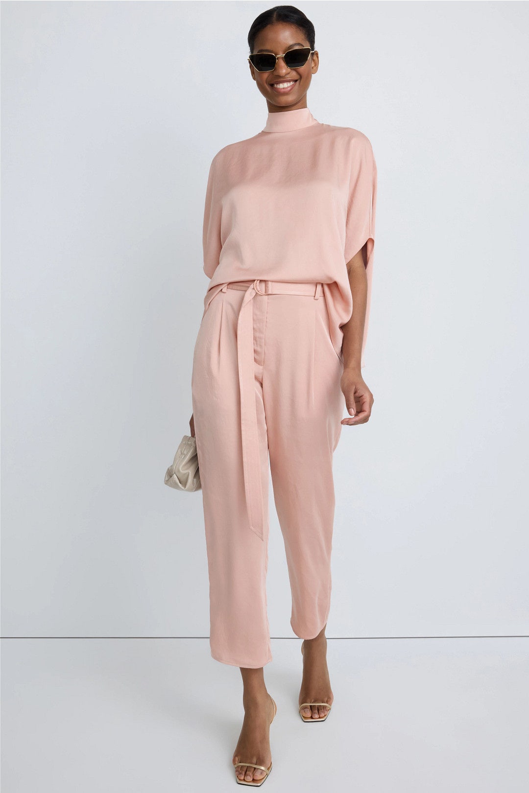 Satin Cropped Pants by LAPOINTE 3