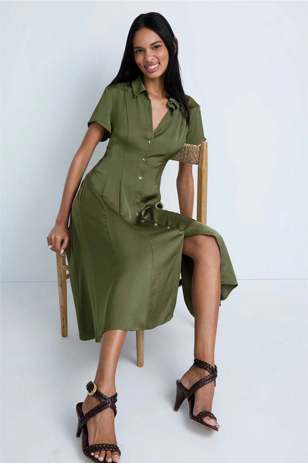 Pleated Shirt Dress by Luxely 3