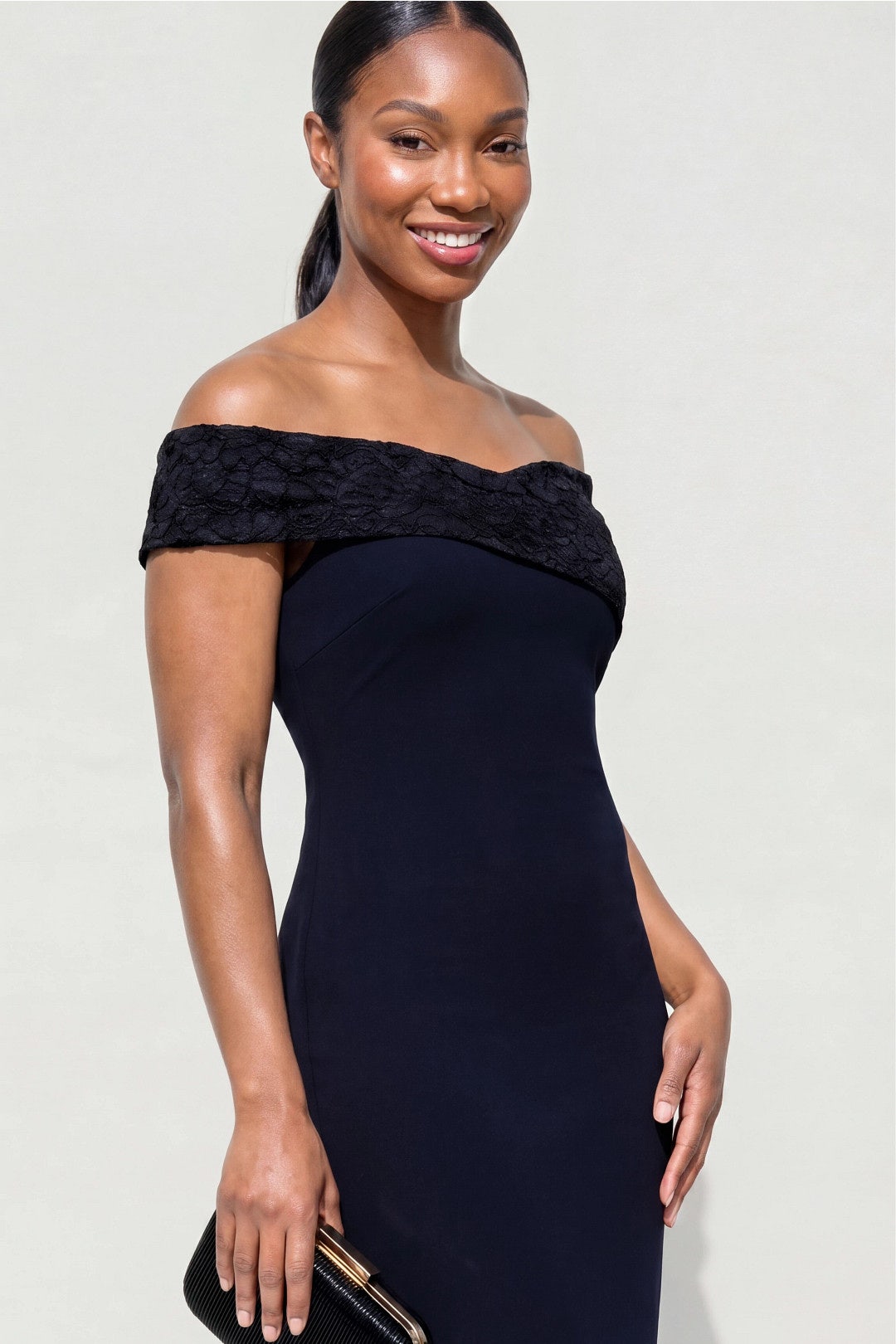 Navy Crossover Gown by Lauren Ralph Lauren 3