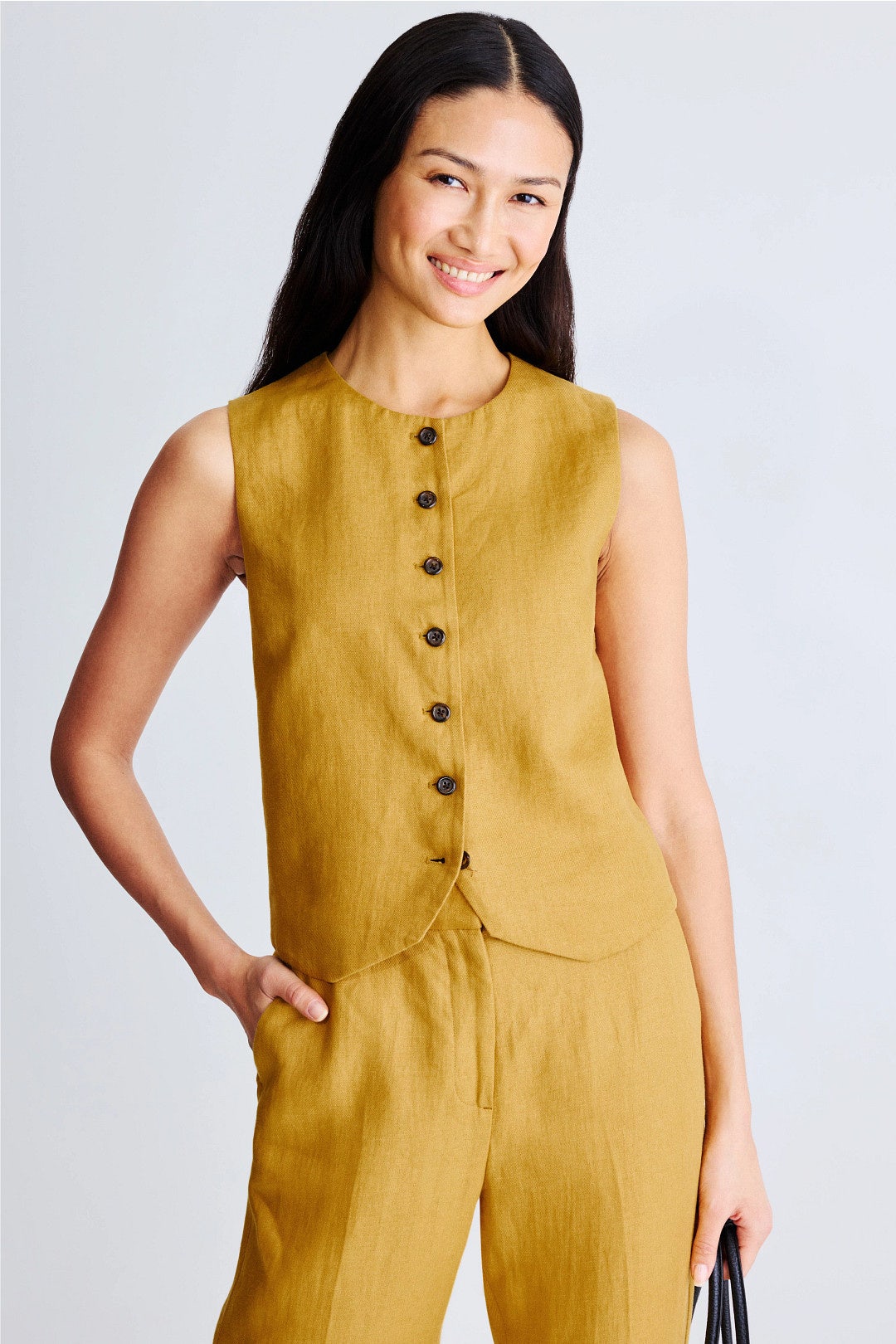 High Neck Button Waistcoat by Argent 3