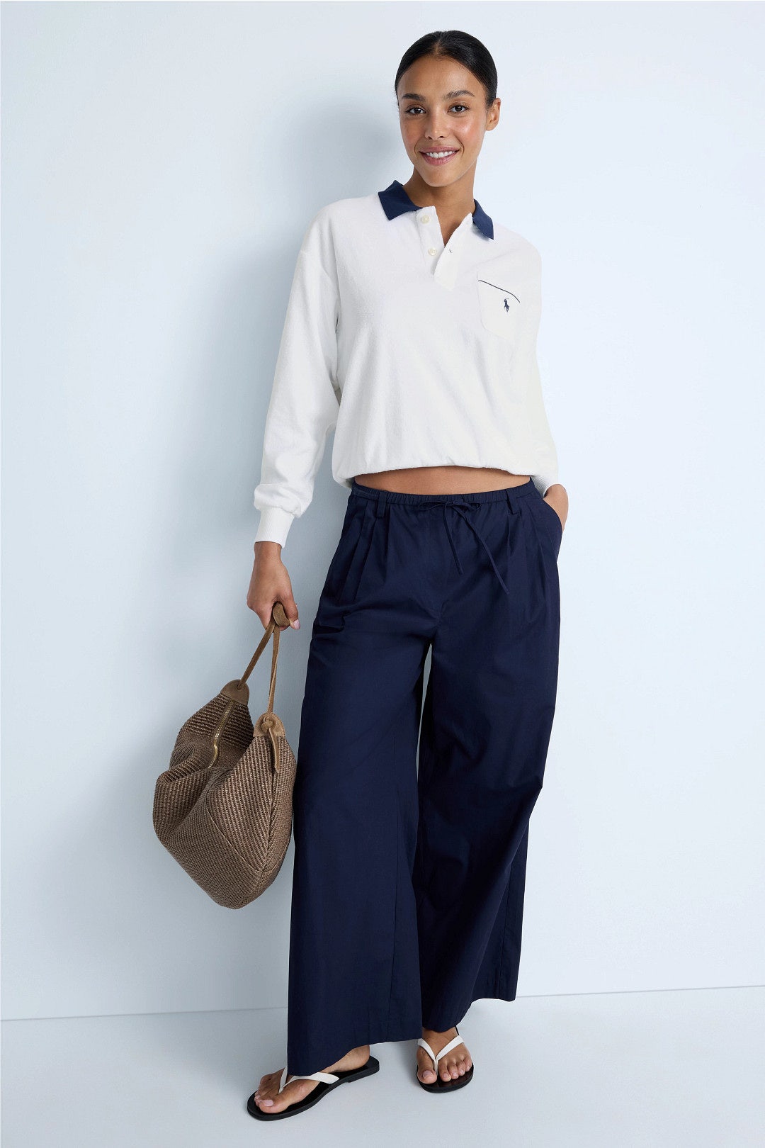 Terry Long Sleeve Polo Knit Top by Polo Ralph Lauren 3