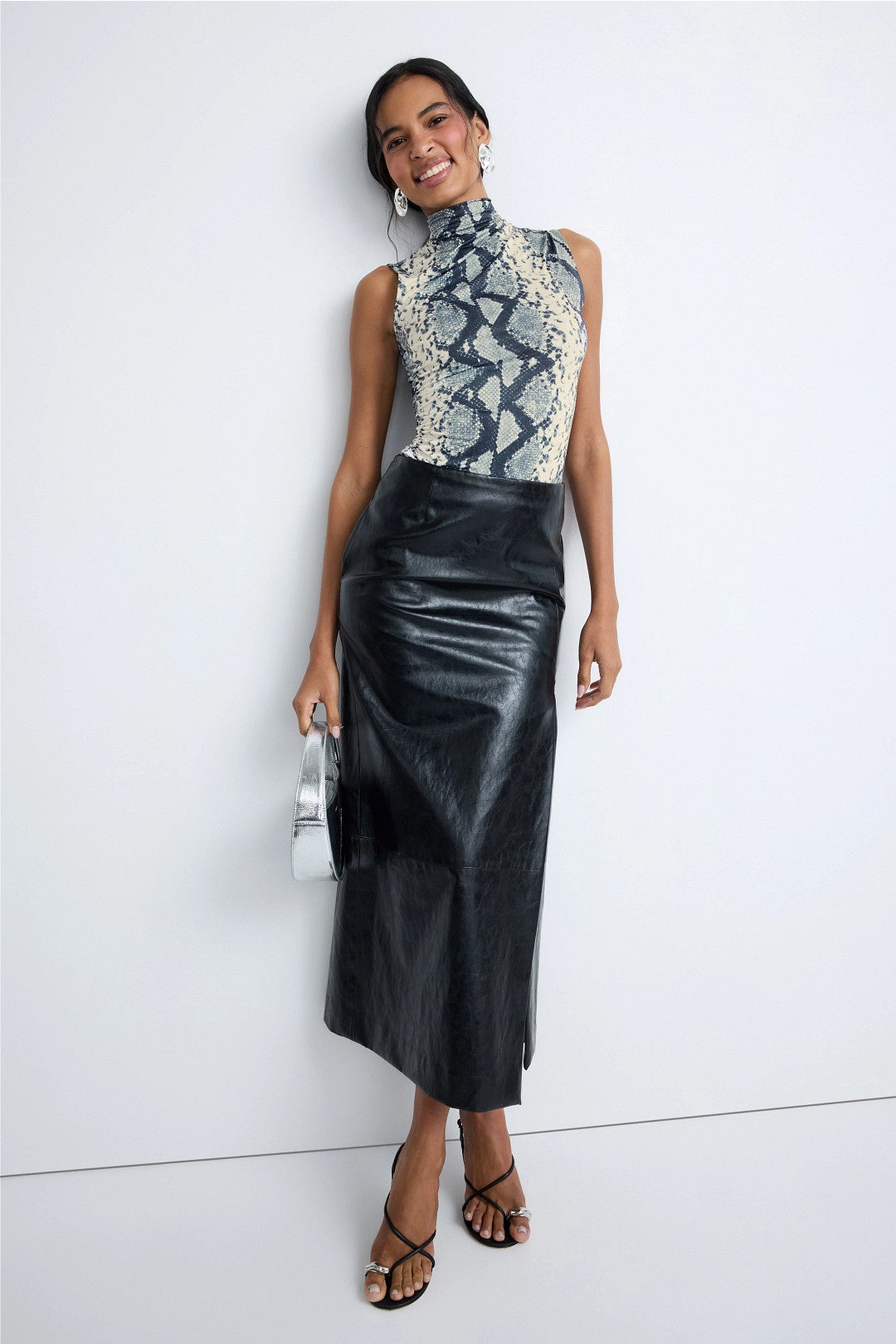 Printed Jersey Ruched Top by LAPOINTE 3