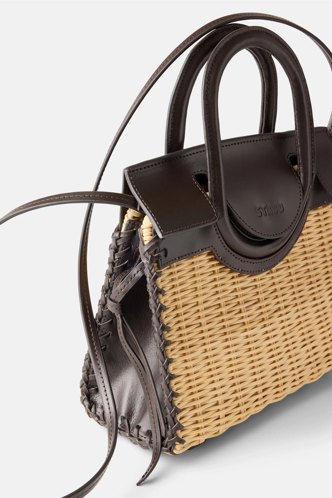 Maude Mini Wicker Carryall Bag by Staud Accessories 2