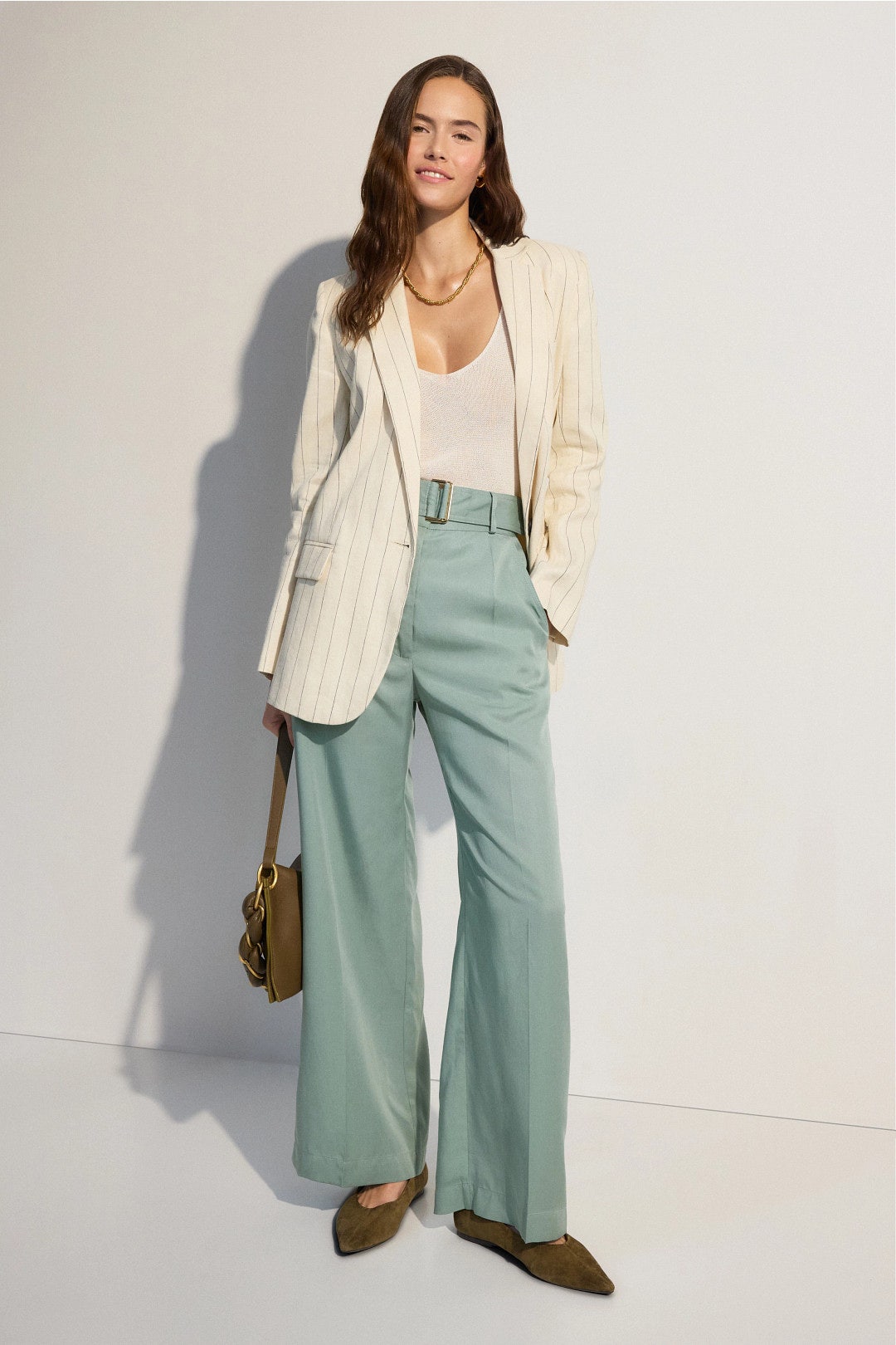 Belted Wide Leg Trouser by Matthew Bruch 3