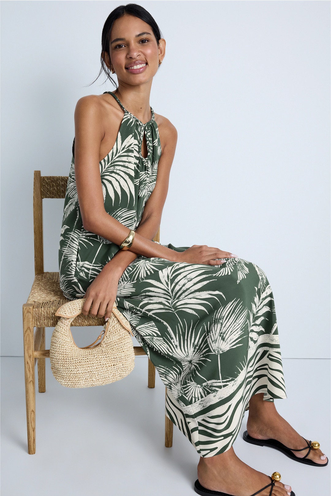 Halter Palm Tree Midi Dress by The Good Journey 3