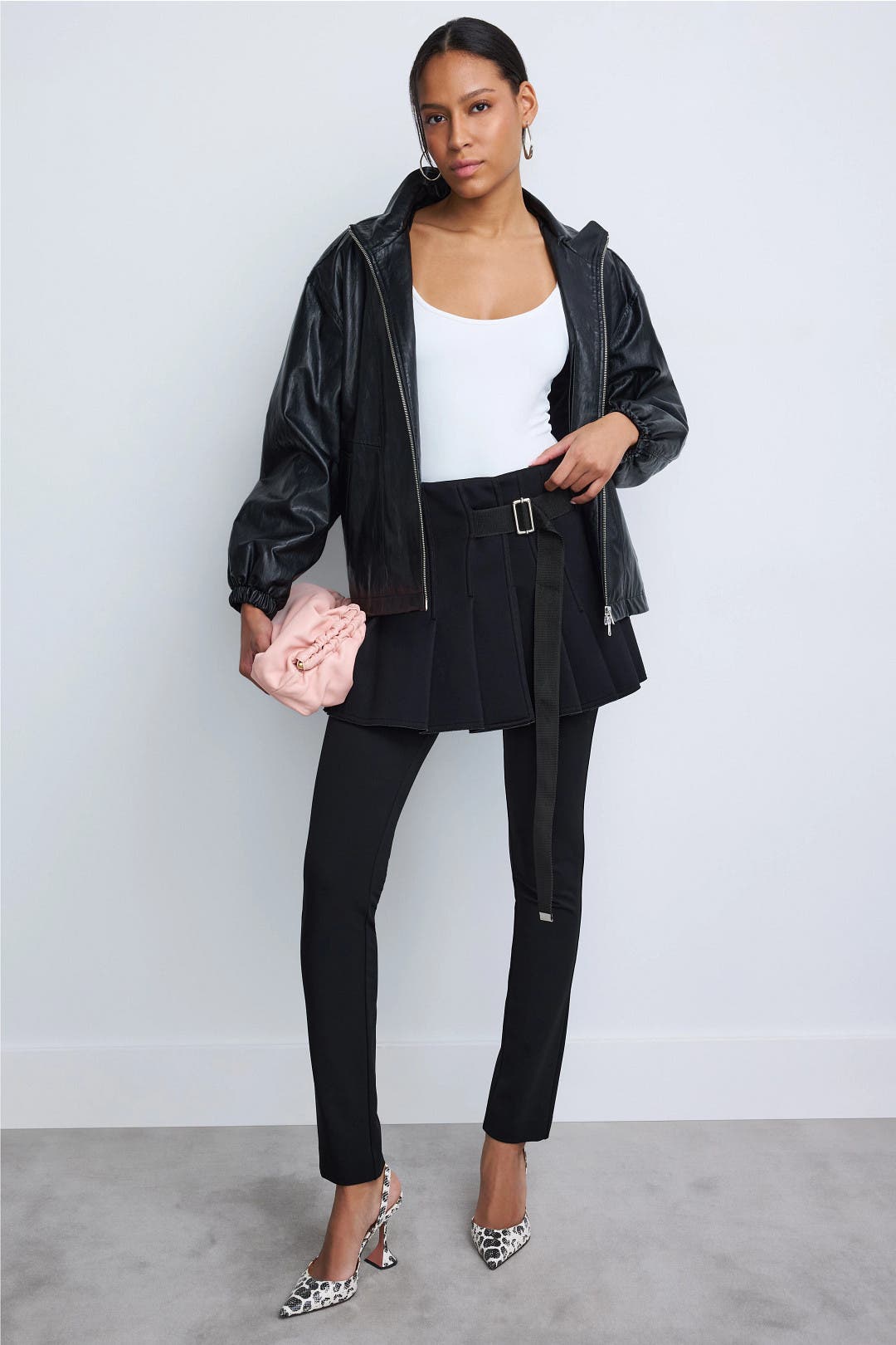 Pleated Buckled Mini Skirt by Plan C | Rent the Runway