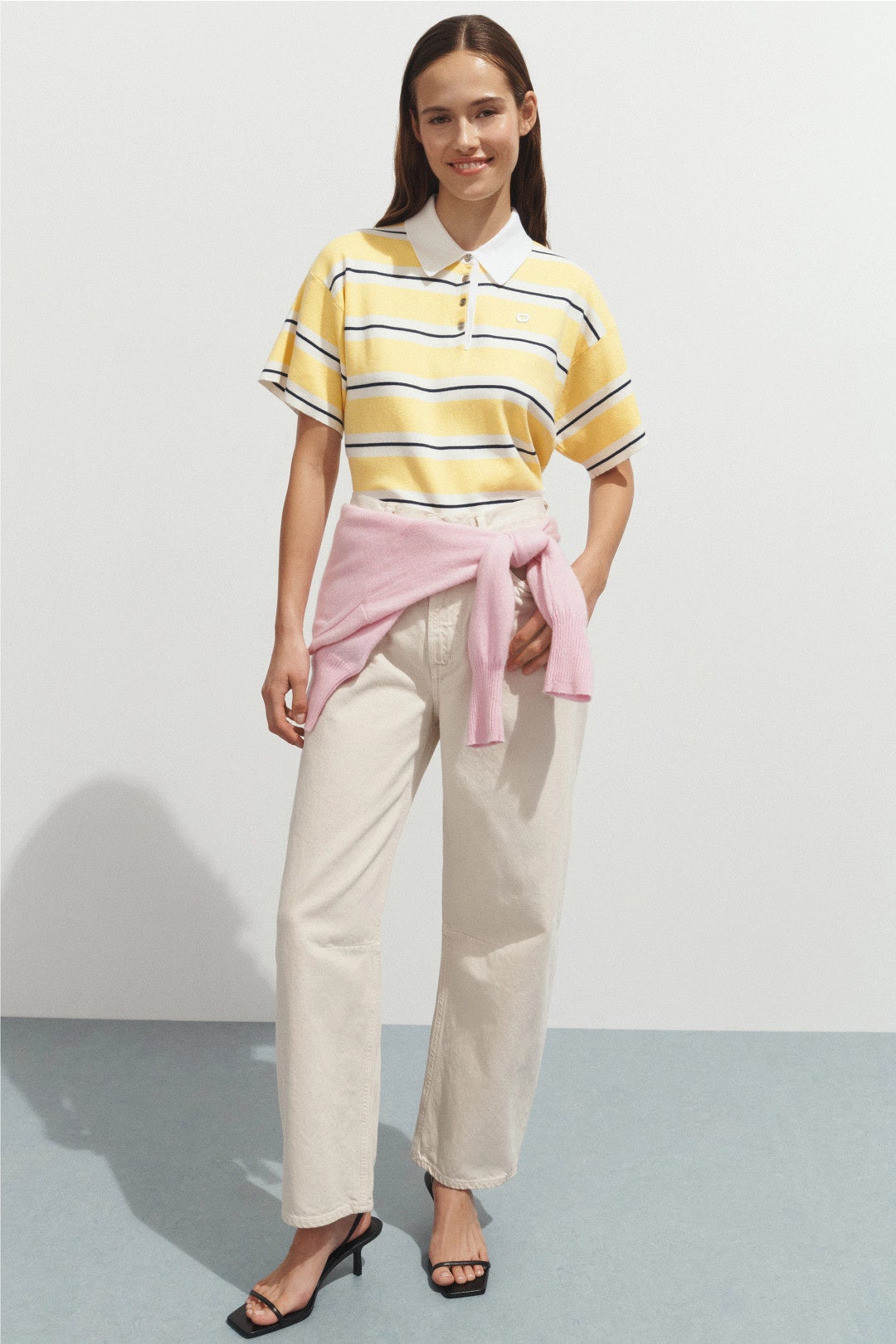 Striped Short Sleeve Polo Shirt by Maje 4