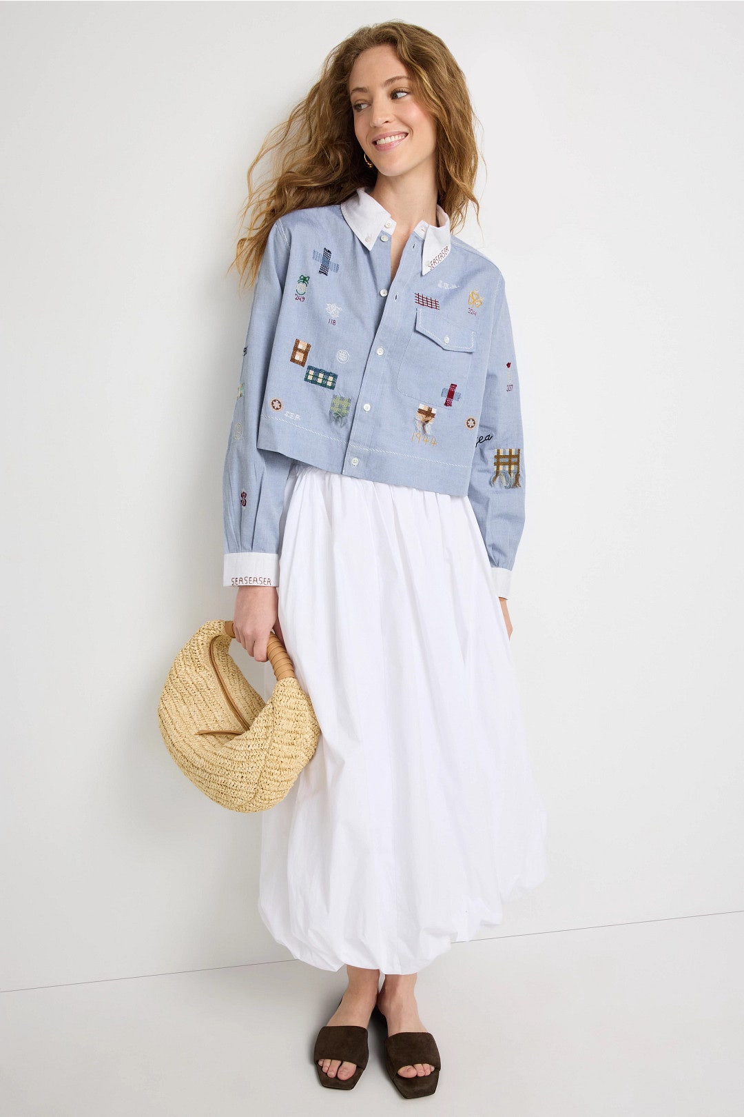 Claira Embroidered Button Down Top by Sea New York 4