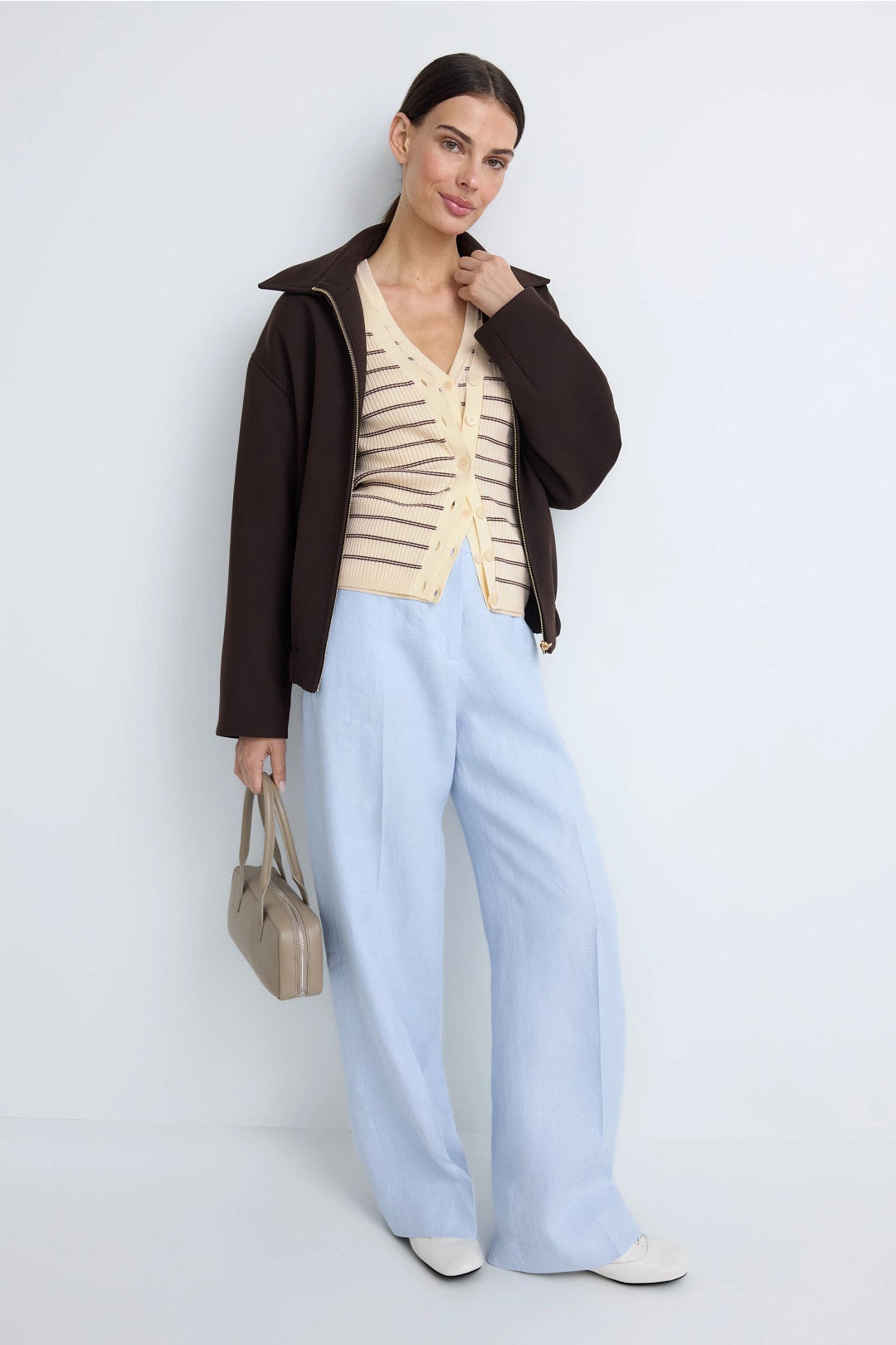 Gabri Striped Button Up Cardigan by Sandro 4