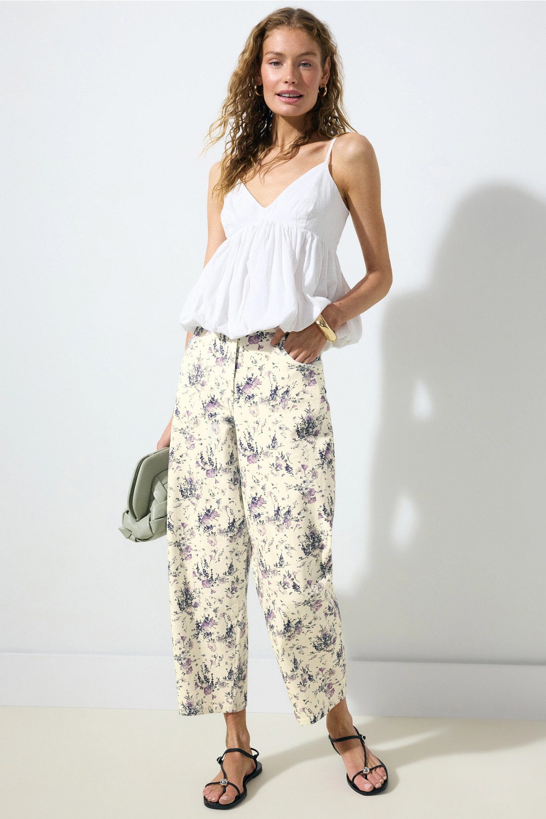Printed Denim Cropped Pants by Adam Lippes x RTR 4