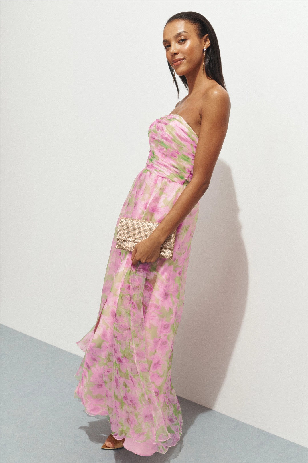 Strapless Floral Gown by Ieena for Mac Duggal 4