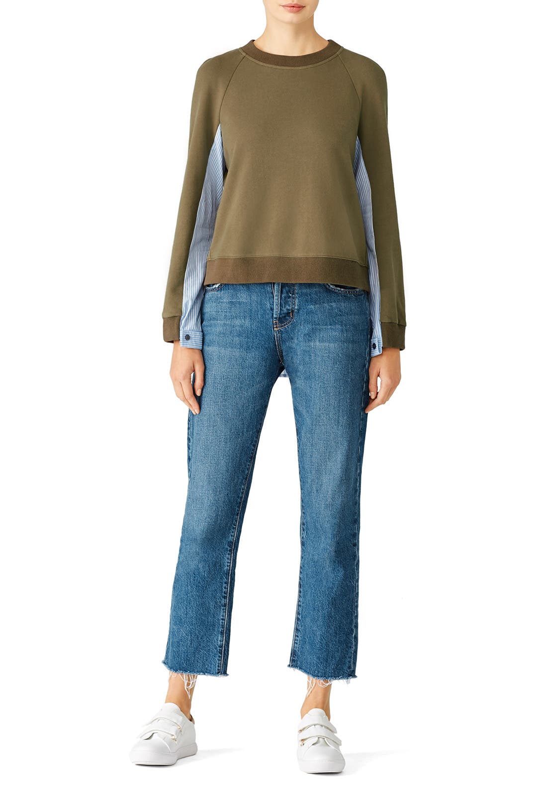 Combo Army Green Sweater by Derek Lam 10 Crosby | Rent the Runway