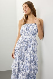 Navy Floral Tiered Dress by Jason Wu x RTR