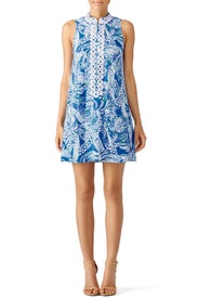 Blue Printed Lace Shift by Lilly Pulitzer