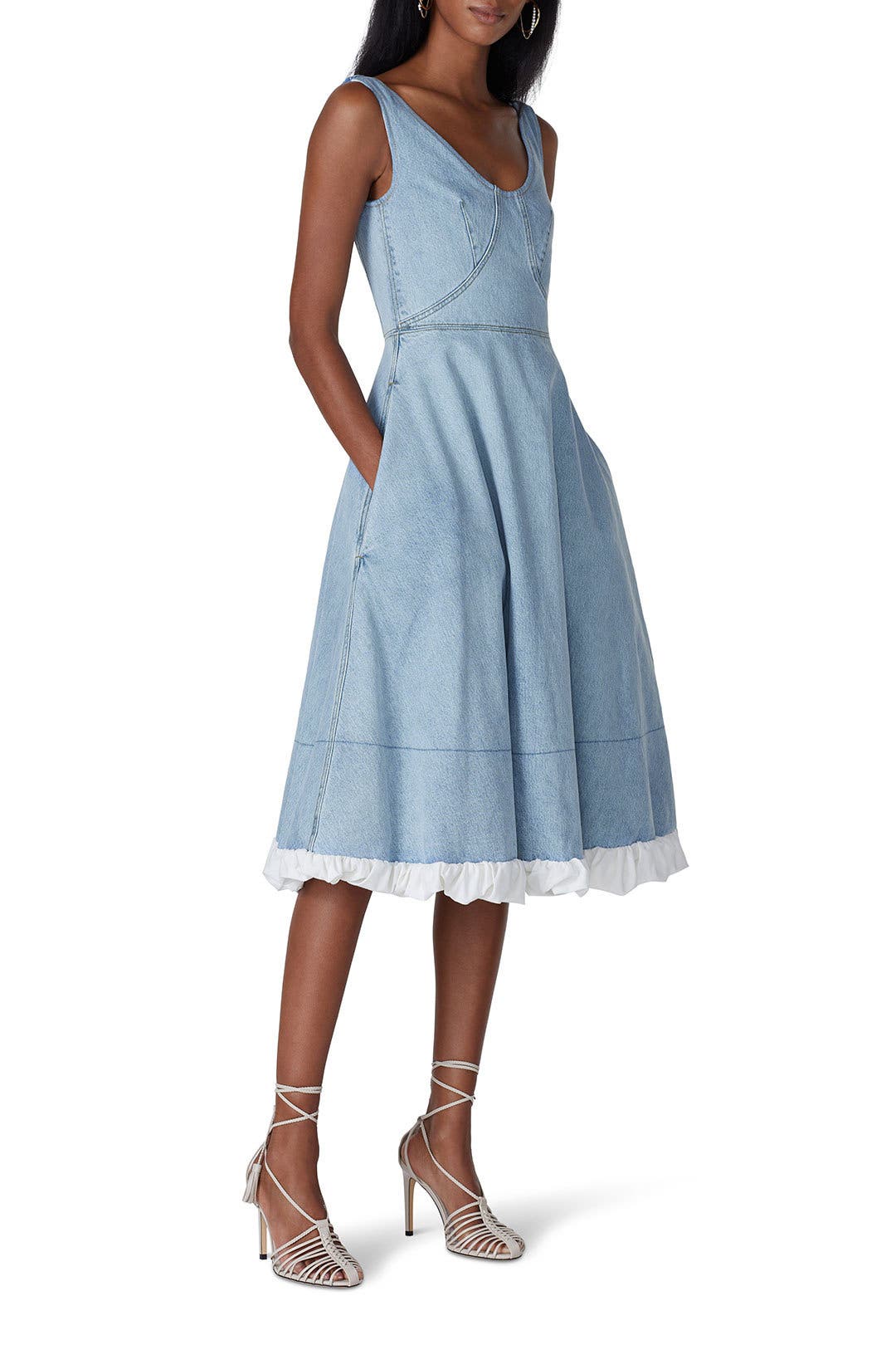 ワンピース PATOU Woman Dress Blue DR1610207 5064 Denim Circular Dress by Patou | Rent the Runway