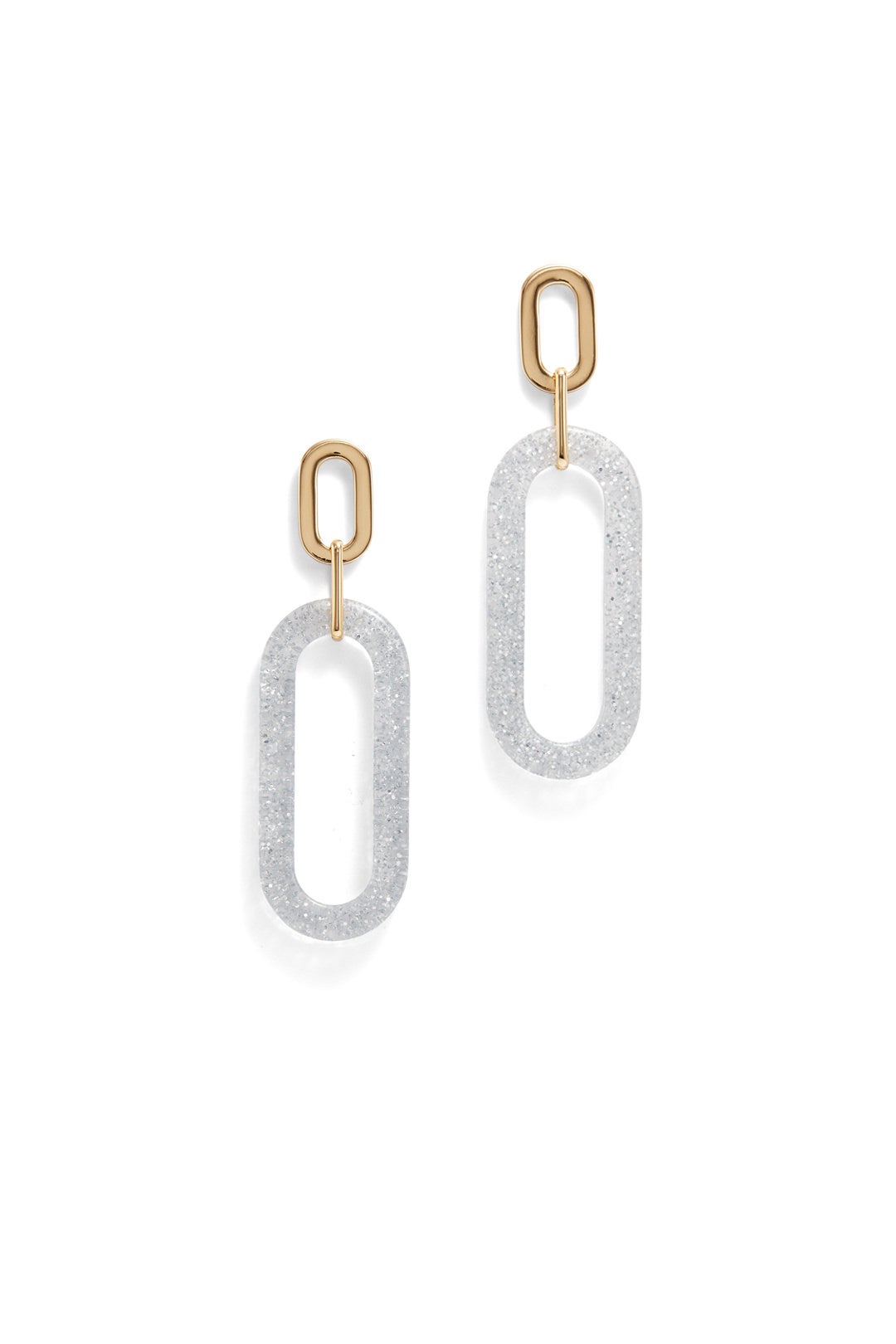 Glitter Resin Link Hoops by Rebecca Minkoff Accessories