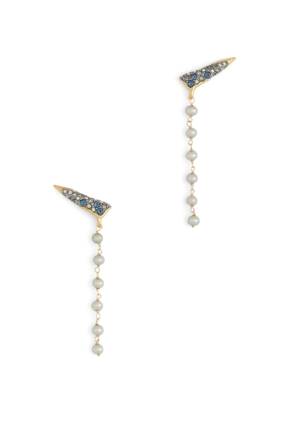 Solanales Crystal Spear Pearl Earrings by Alexis Bittar 1