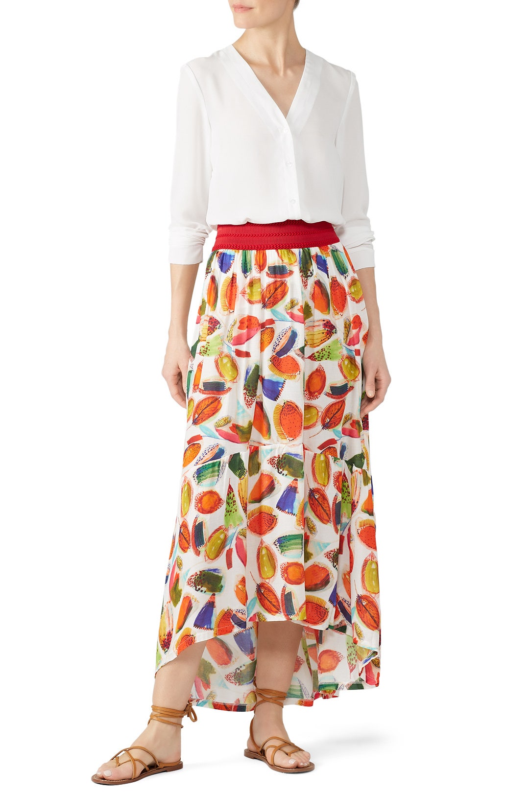 Fruit Printed Midi Skirt by Aldomartins 0