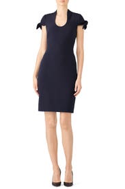 Navy Tie Sleeve Dress by Badgley Mischka