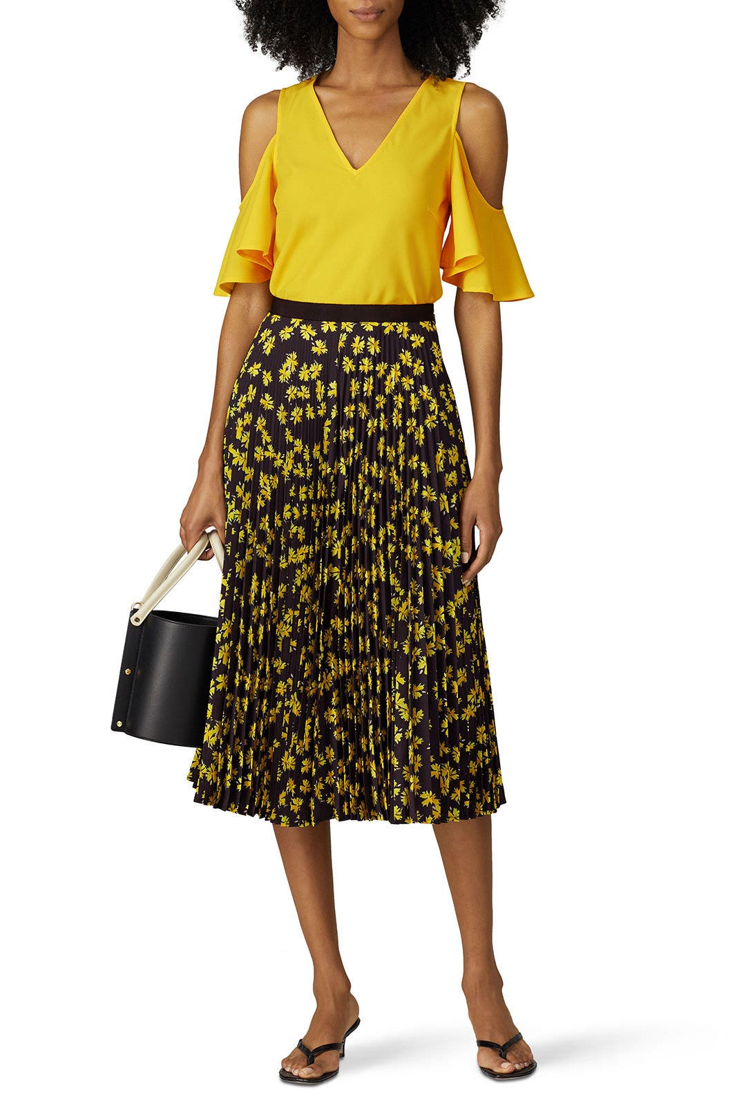 Yellow Cold Shoulder Blouse by Derek Lam 10 Crosby x RTR 0