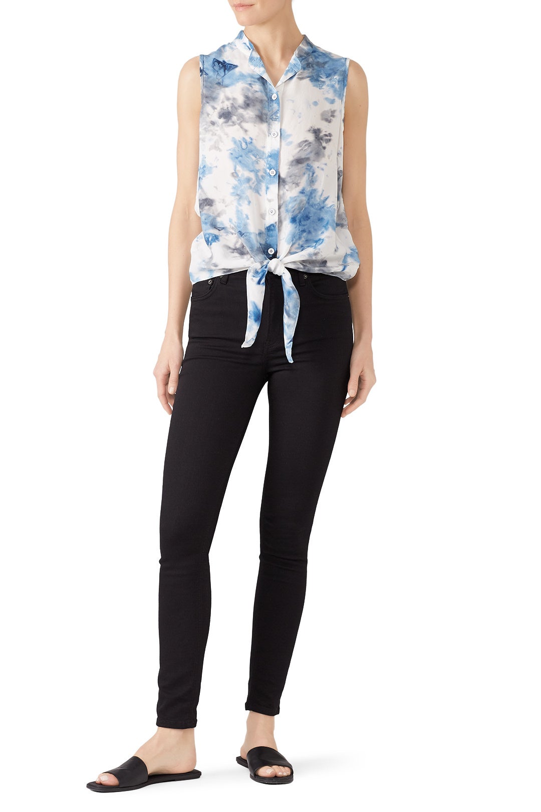 Tie Dye Tie Front Shirt by Fifteen Twenty 0