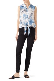 Tie Dye Tie Front Shirt by Fifteen Twenty