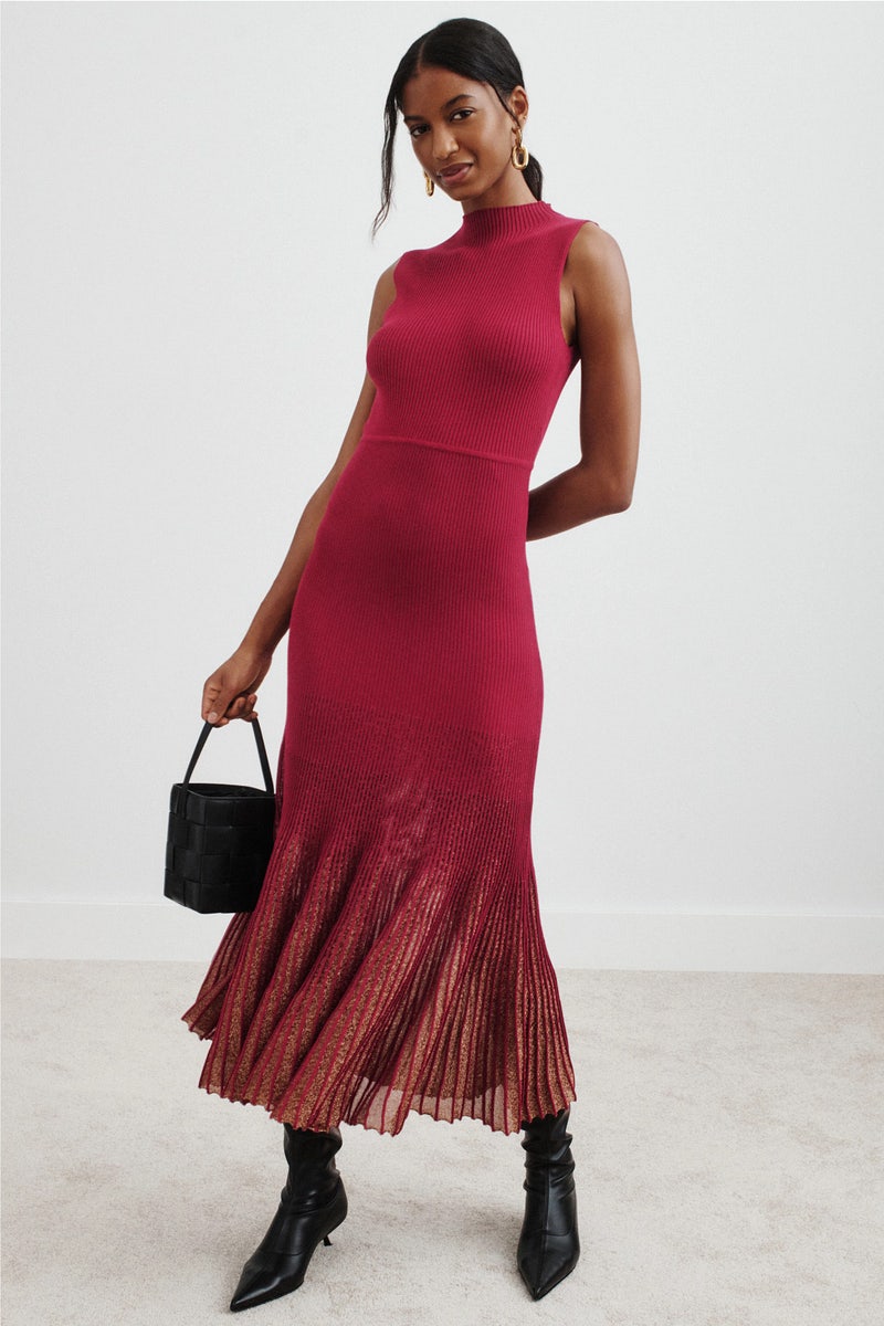 Sleeveless Shimmer Midi Sweater Dress by Moon River - Photo 0