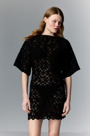 Rocky Embroidery Crochet Mini Dress by Suboo