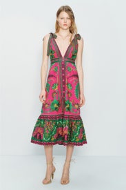 Ana Tapestry Pink Midi Dress by FARM Rio