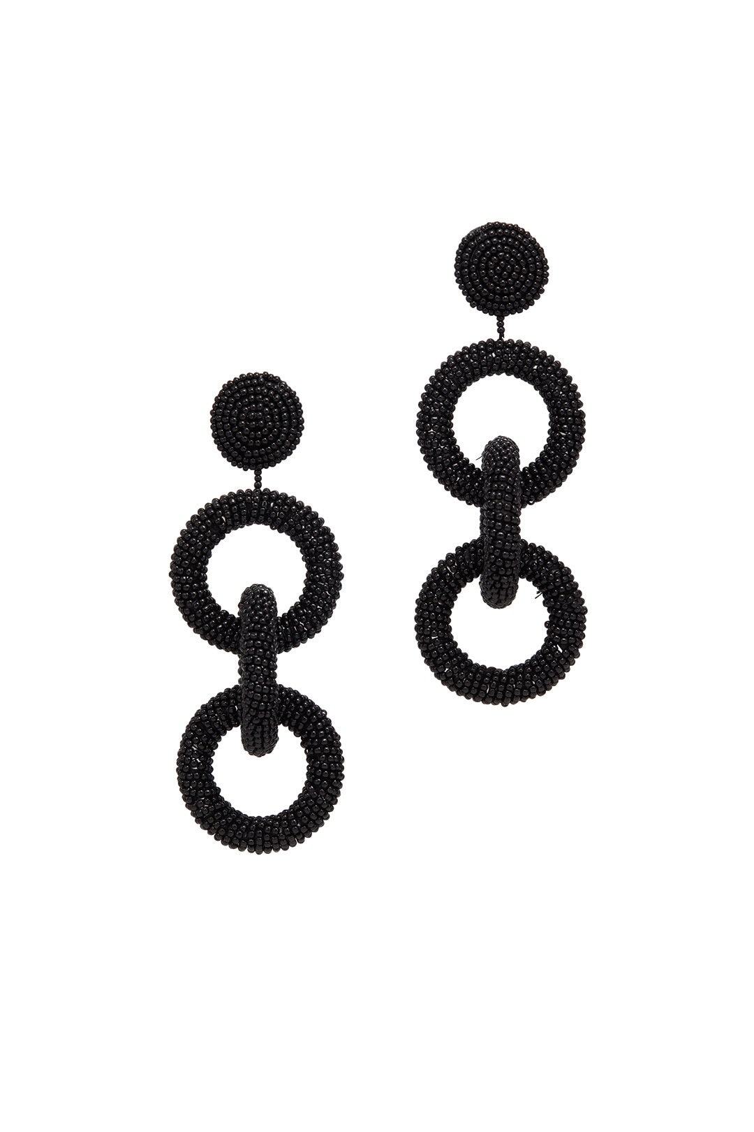 Black Three Ring Earrings by Kenneth Jay Lane 0