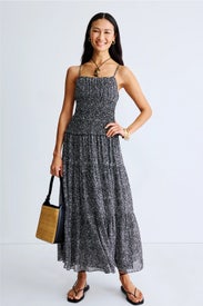 Dotted Smocked Maxi Dress by MICHAEL KORS